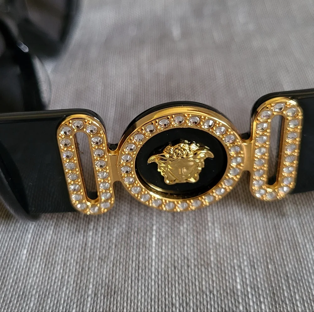 New Women's Versace Black Gold Medusa Head Biggie Sunglasses (Regular not Oversz - Picture 8 of 16